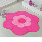 Tapete Pelúcia Menina Margarida Dupla Big Pink 1,12m X 1,12m