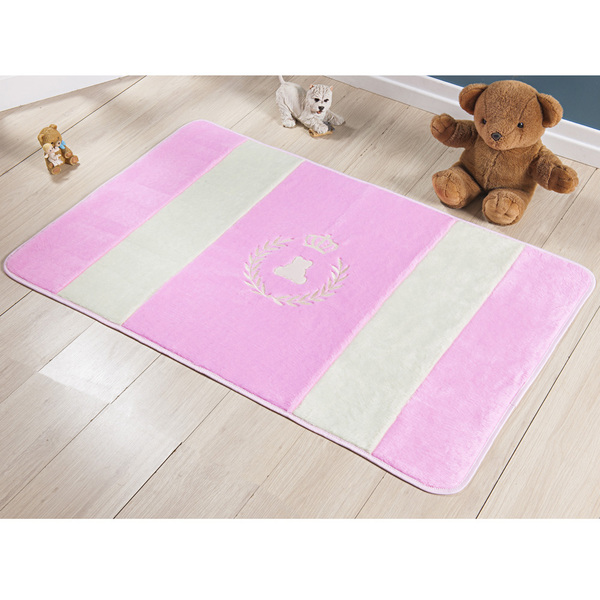 Tapete Pelucia Passadeira Para Quarto Criança Realeza - Rosa