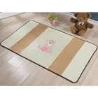 Tapete Pelucia Passadeira Para Quarto Criança Ursa Flor - Bege