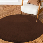 Tapete Pelúcia Redondo 2,00 X 2,00 Tabaco Casen