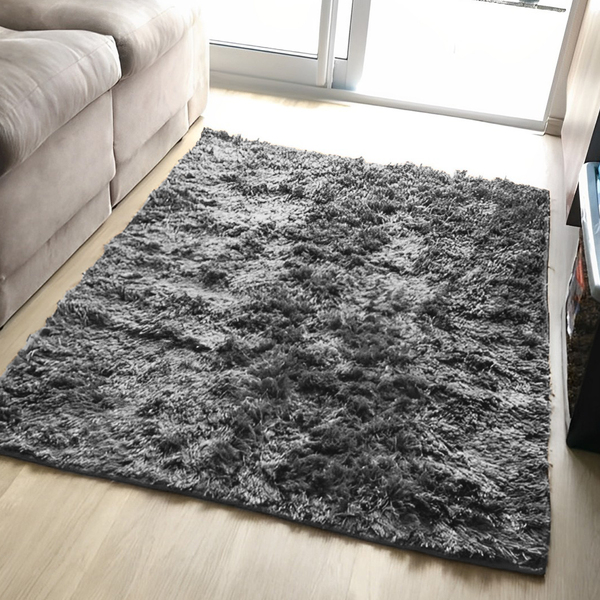 Tapete Peludo Decorativo Para Sala E Quarto 200x240cm Cinza C