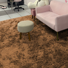 Tapete Peludo Moderno Para Quarto 200x140cm  Bege Casen