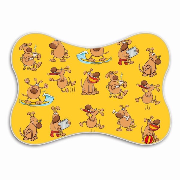 Tapete Pet Ossinho Amarelo Dog Se Divertindo