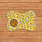 Tapete Pet Ossinho Amarelo Ossinhos Branco