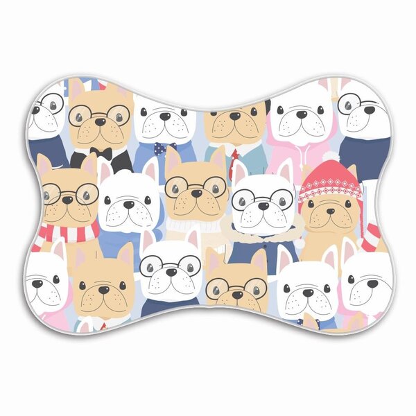 Tapete Pet Ossinho Bulldog Francês Colorido