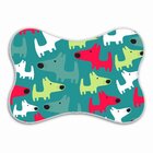 Tapete Pet Ossinho Fundo Verde Cachorro Colorido