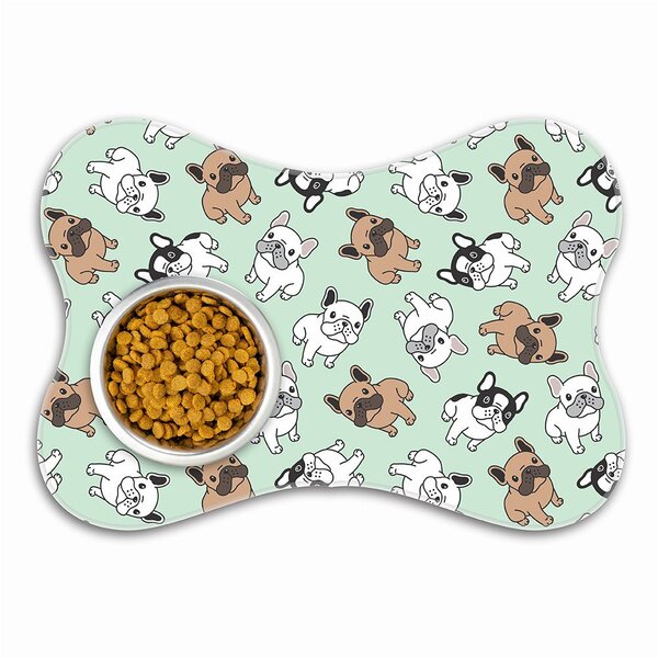 Tapete Pet Ossinho Verde Bulldog Francês Sentado