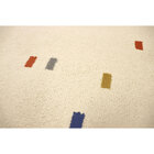 Tapete Pontilhado Redondo de Algodão e Polipropileno Bege Áreas Internas 1,40x1,40m