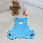Tapete Premium Baby Urso Fofo 74cm X 70cm Azul Turquesa Guga