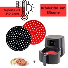 Tapete Protetor Silicone Redondo Air Fryer 20cm - Preto