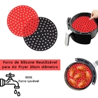 Tapete Protetor Silicone Redondo Air Fryer 20cm - Preto