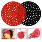Tapete Protetor Silicone Redondo Air Fryer 20cm - Preto