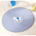 Tapete Quarto Bebê Cavalinho Cinza / Prata 78cm X 68cm Antide