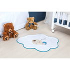 Tapete Quarto Bebê Menino Nuvem 76cm X 62cm Antiderrapante