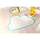 Tapete Quarto Bebê Pelúcia Azul Turquesa 82cm X 52cm Antiderr