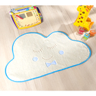 Tapete Quarto Bebê Pelúcia Azul Turquesa 82cm X 52cm Antiderr