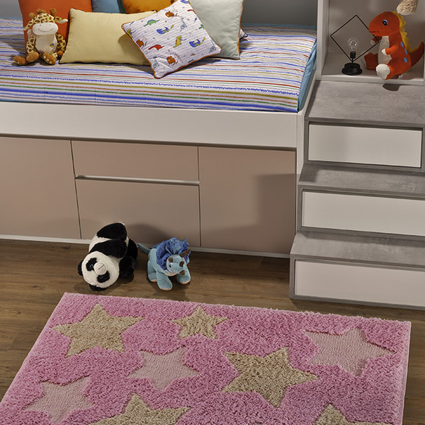 Tapete Quarto Infantil Jazz Kids 1m X 1 5m  - Estrela Rosa