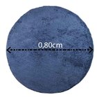 Tapete Redondo 0,80cm  Quarto Sala Escritório Pelo Macio. Azul