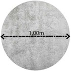 Tapete Redondo 1,00m  Quarto Sala Escritório Pelo Macio. Prata