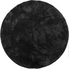 Tapete Redondo 1,00m  Quarto Sala Escritório Pelo Macio. Preto