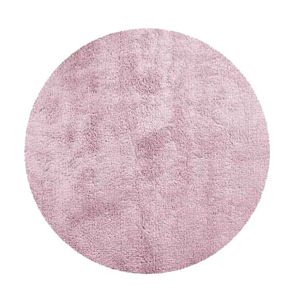 Tapete Redondo 1,00m  Quarto Sala Escritório Pelo Macio. Rosa