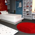 Tapete Redondo 1,20m  Quarto Sala Escritório Pelo Macio. Verm