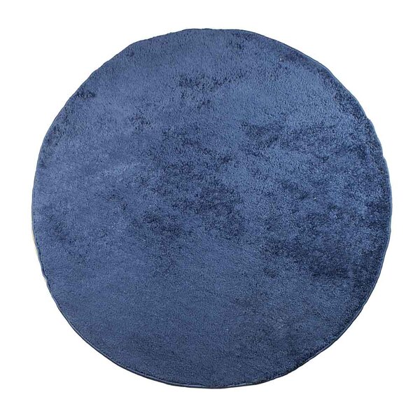Tapete Redondo 1,50m Quarto Sala Escritório Pelo Macio. Azul