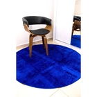 Tapete Redondo 1,50x1,50 Azul Shaggy Felpudo Luxo B