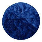Tapete Redondo 1,50x1,50 Azul Shaggy Felpudo Luxo B