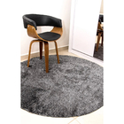 Tapete Redondo 1,50x1,50 Preto Mescl Shaggy Pelo Baixo 18mmb