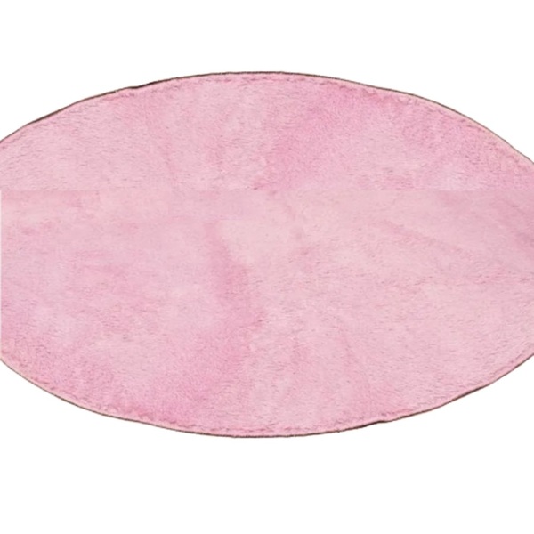 Tapete Redondo 1,50x1,50 Rosa Shaggy Felpudo Luxo B