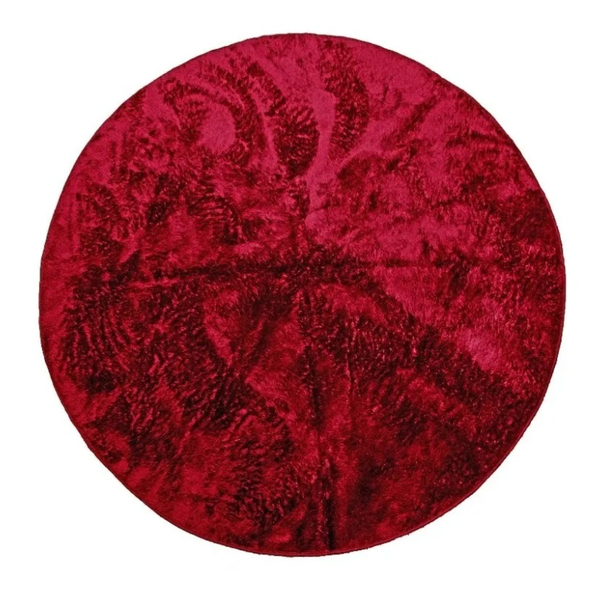 Tapete Redondo 1,50x1,50 Vinho Shaggy Antiderrapante B