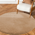 Tapete Redondo 2,00 X 2,00 Antiderrapante Bege Casen