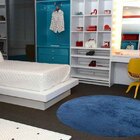 Tapete Redondo 2,00m Quarto Sala Escritório Pelo Macio. Azul