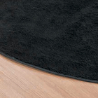 Tapete Redondo De Sala Preto Liso Pelúcia Baixa 1,50m De Diâm