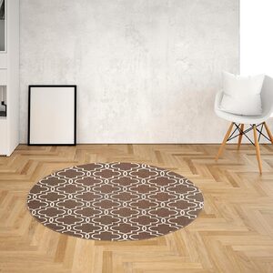 Foto de Tapete Redondo Geométrico Dakar Ø135cm Marrom/branco - Antide