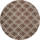 Tapete Redondo Geométrico Dakar Ø135cm Marrom/branco - Antide