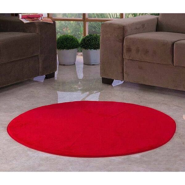 Tapete Redondo Liso Para Quarto E Sala Tecido De Pelúcia 1 10