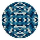 Tapete Redondo Wevans Abstrato Azul 94cm