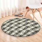 Tapete Redondo Wevans Abstrato Cinza 94cm