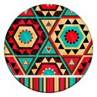 Tapete Redondo Wevans Abstrato Colorido 94cm