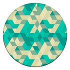 Tapete Redondo Wevans Abstrato Verde 94cm