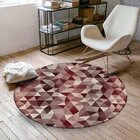 Tapete Redondo Wevans Abstrato Vermelho 94cm