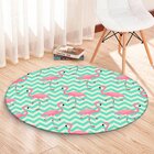 Tapete Redondo Wevans Flamingos Love 94cm