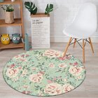 Tapete Redondo Wevans Flowers Green 94cm