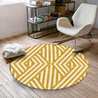 Tapete Redondo Wevans Geométrico Amarelo 94cm