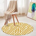 Tapete Redondo Wevans Geométrico Amarelo 94cm