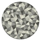 Tapete Redondo Wevans Geométrico Cinza 94cm