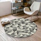 Tapete Redondo Wevans Geométrico Cinza 94cm