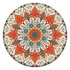 Tapete Redondo Wevans Mandala Laranja 94cm
